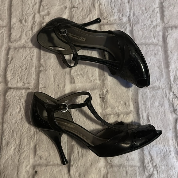 Via Spiga Open Toe Black Women’s Heels Size 8.5 - Picture 12 of 13